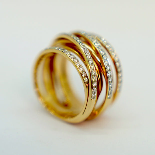 Al Coro Serenata Damenring aus 18K Roségold mit Diamanten, Größe 52,5