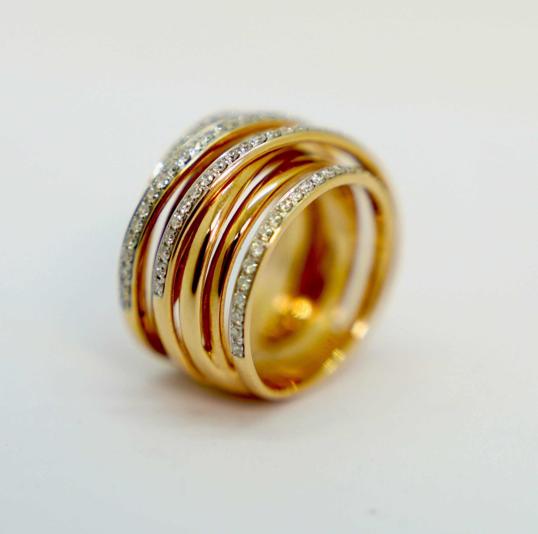 Al Coro Serenata Damenring aus 18K Roségold mit Diamanten, Größe 52,5
