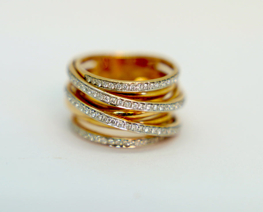 Al Coro Serenata Damenring aus 18K Roségold mit Diamanten, Größe 52,5
