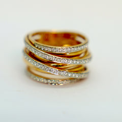 Al Coro Serenata Damenring aus 18K Roségold mit Diamanten, Größe 52,5