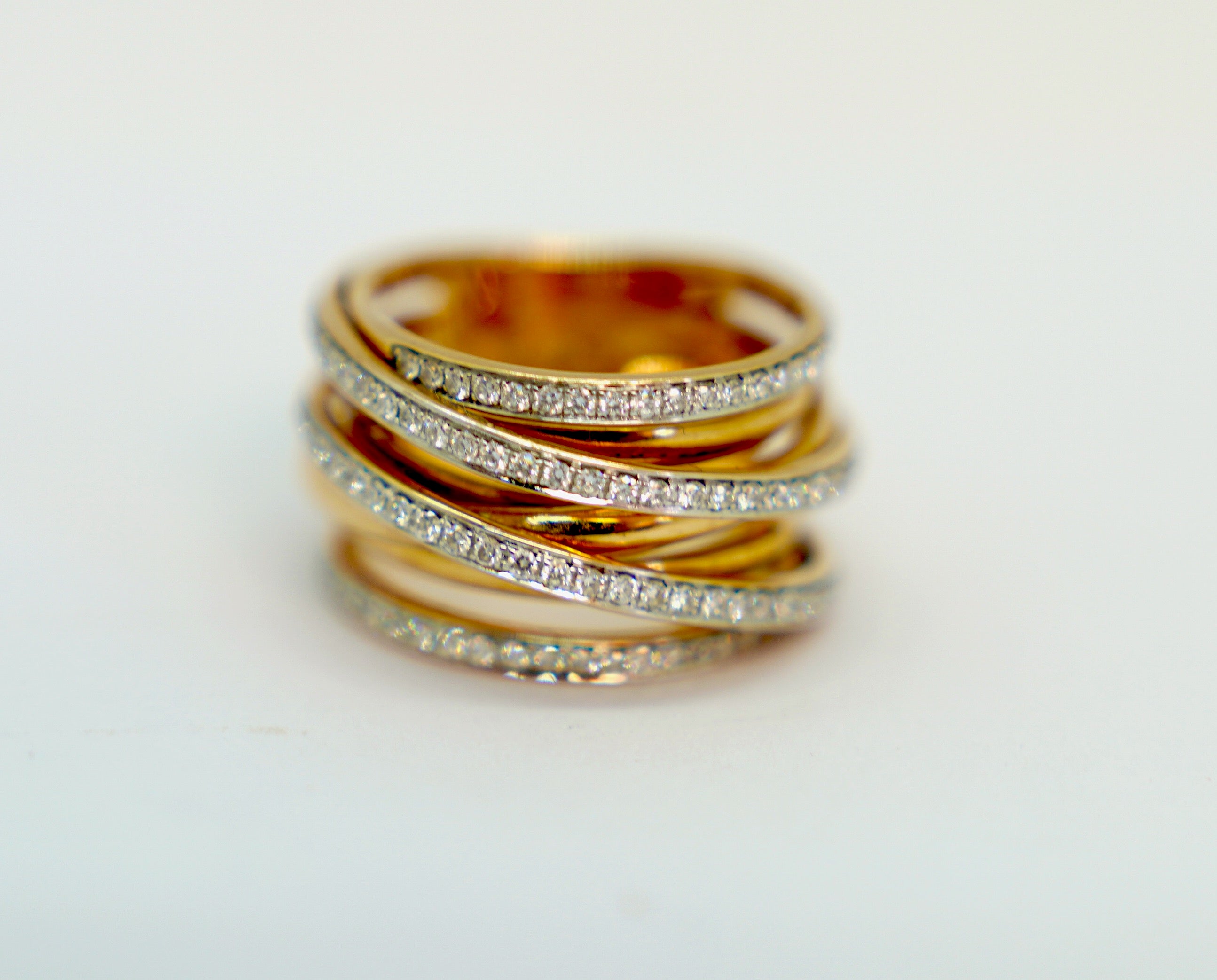 Al Coro Serenata Damenring aus 18K Roségold mit Diamanten, Größe 52,5