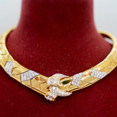 Wempe Collier aus 18K Gelb- & Weißgold mit 7,35 ct Diamanten, 1994