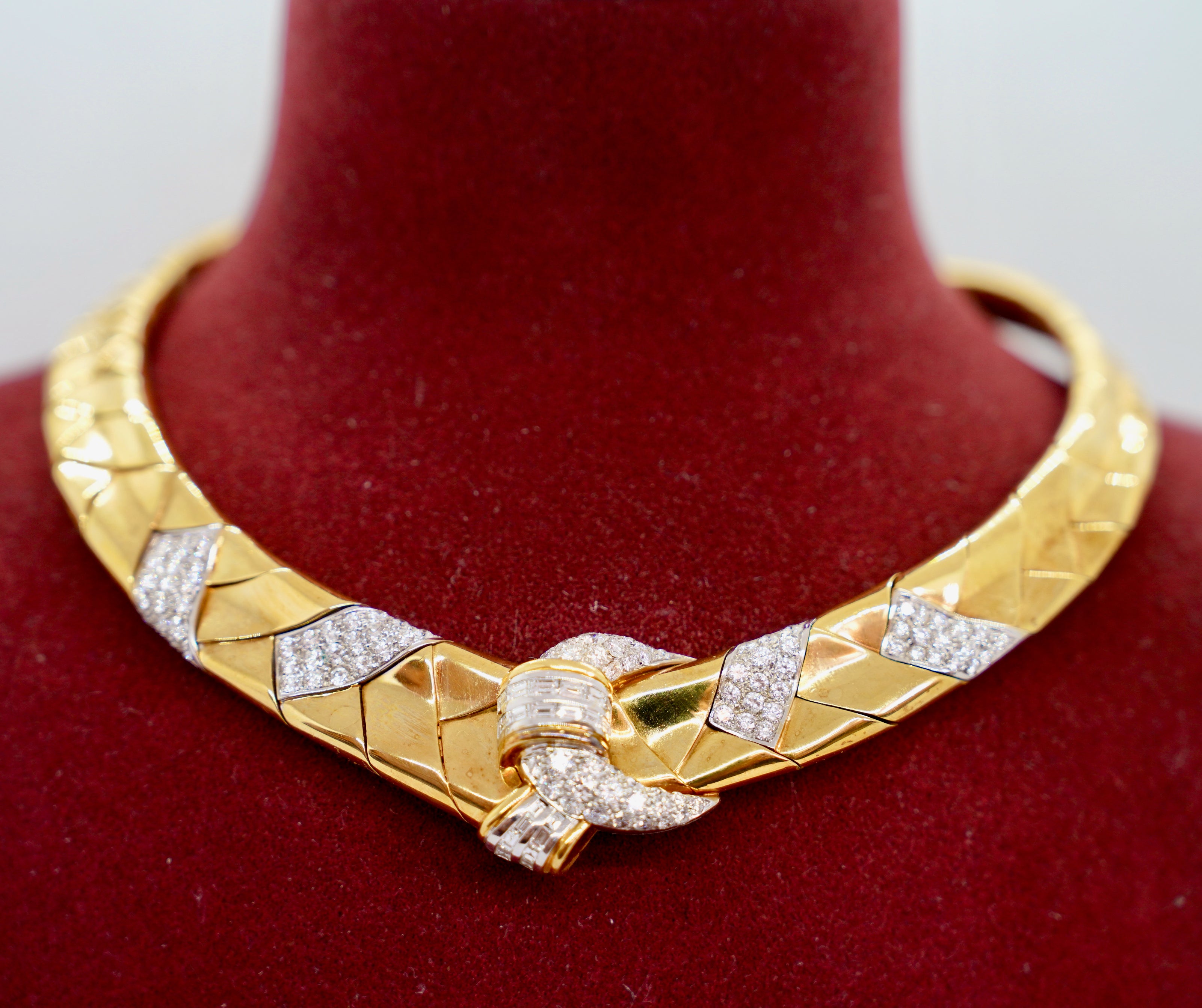 Wempe Collier aus 18K Gelb- & Weißgold mit 7,35 ct Diamanten, 1994