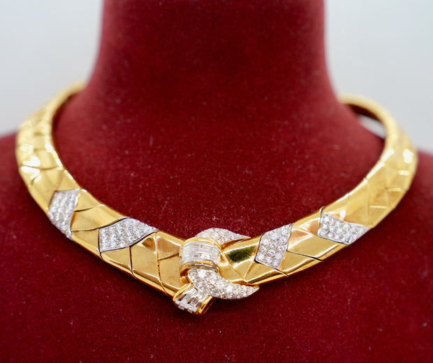 Wempe Collier aus 18K Gelb- & Weißgold mit 7,35 ct Diamanten, 1994
