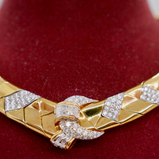 Wempe Collier aus 18K Gelb- & Weißgold mit 7,35 ct Diamanten, 1994
