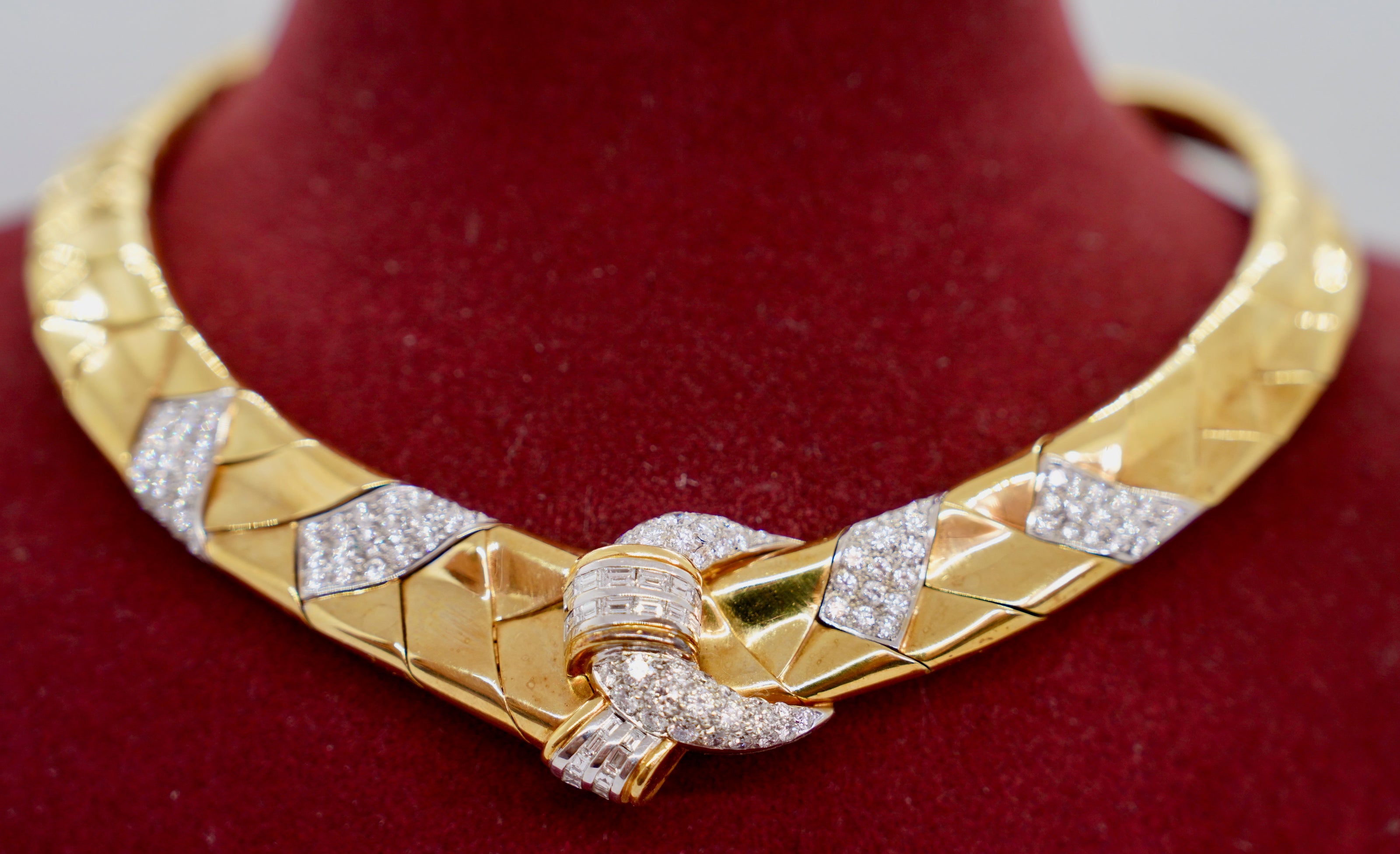 Wempe Collier aus 18K Gelb- & Weißgold mit 7,35 ct Diamanten, 1994