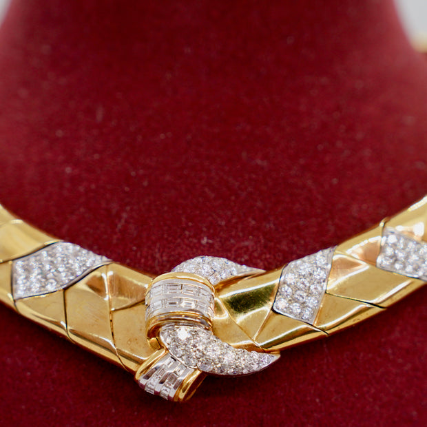 Wempe Collier aus 18K Gelb- & Weißgold mit 7,35 ct Diamanten, 1994