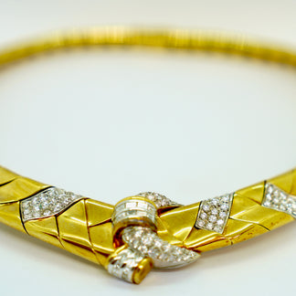 Wempe Collier aus 18K Gelb- & Weißgold mit 7,35 ct Diamanten, 1994