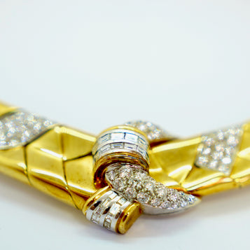 Wempe Collier aus 18K Gelb- & Weißgold mit 7,35 ct Diamanten, 1994