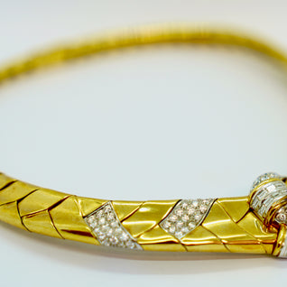 Wempe Collier aus 18K Gelb- & Weißgold mit 7,35 ct Diamanten, 1994