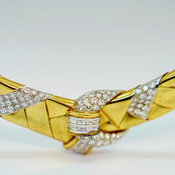 Wempe Collier aus 18K Gelb- & Weißgold mit 7,35 ct Diamanten, 1994