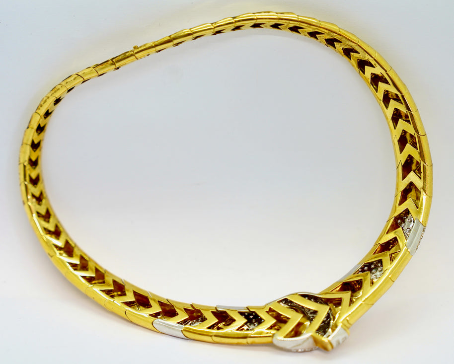 Wempe Collier aus 18K Gelb- & Weißgold mit 7,35 ct Diamanten, 1994