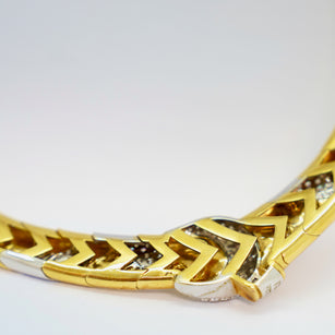 Wempe Collier aus 18K Gelb- & Weißgold mit 7,35 ct Diamanten, 1994