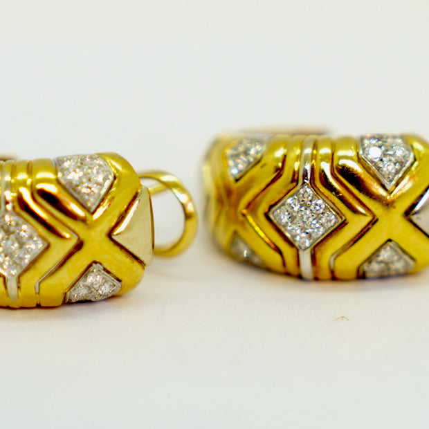 Wempe Ohrringe aus 18K Gelb- & Weißgold mit 0,7 ct Diamanten, 1992