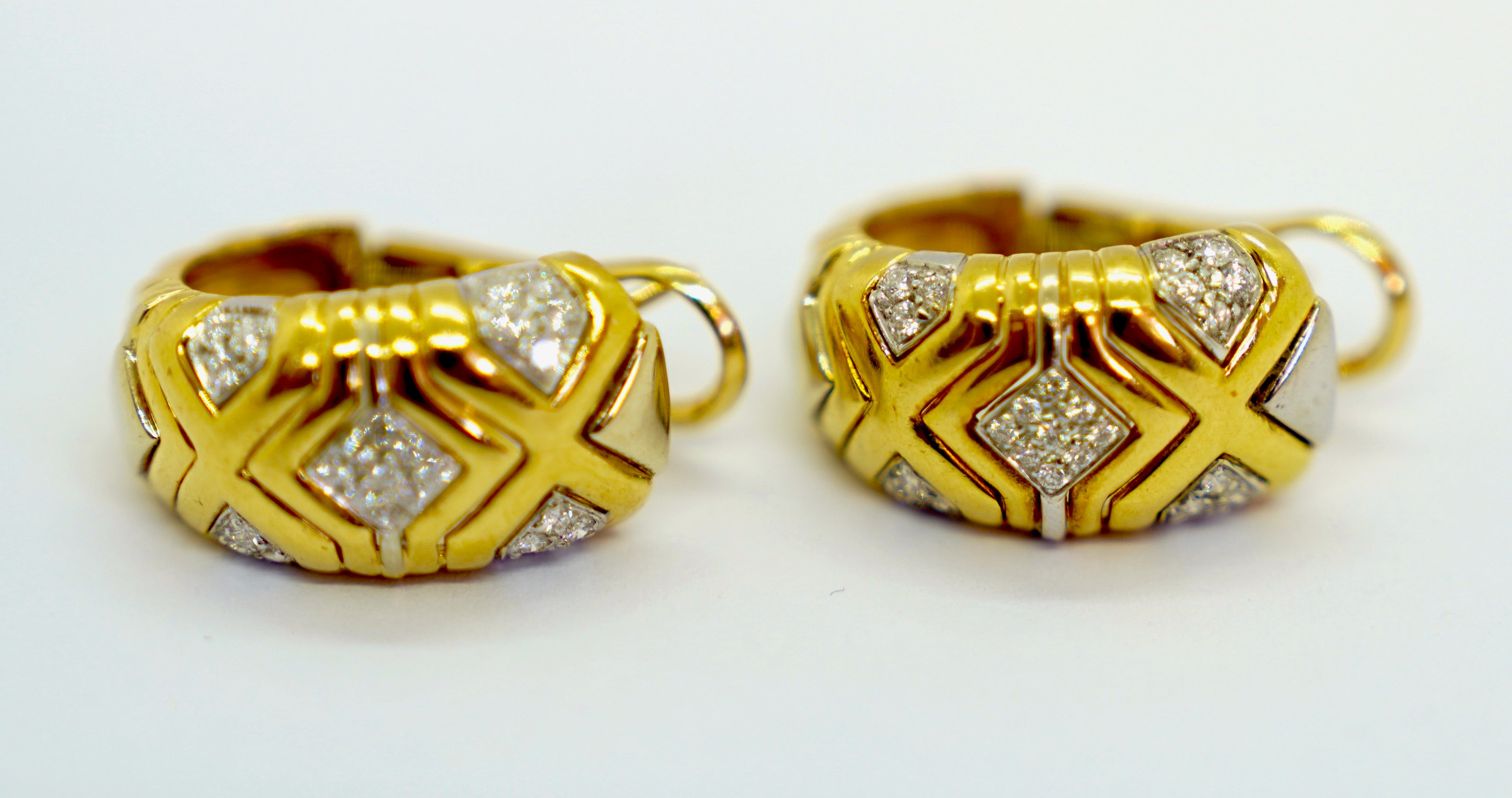 Wempe Ohrringe aus 18K Gelb- & Weißgold mit 0,7 ct Diamanten, 1992