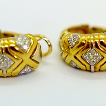 Wempe Ohrringe aus 18K Gelb- & Weißgold mit 0,7 ct Diamanten, 1992