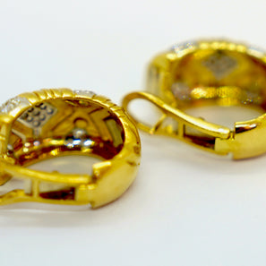 Wempe Ohrringe aus 18K Gelb- & Weißgold mit 0,7 ct Diamanten, 1992