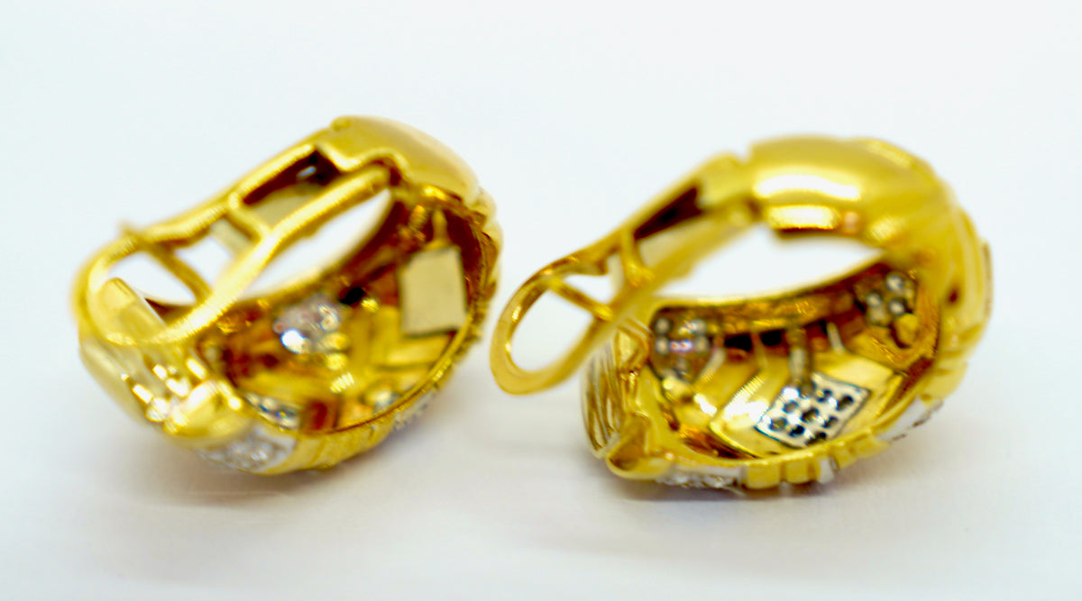 Wempe Ohrringe aus 18K Gelb- & Weißgold mit 0,7 ct Diamanten, 1992