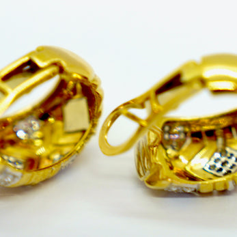 Wempe Ohrringe aus 18K Gelb- & Weißgold mit 0,7 ct Diamanten, 1992