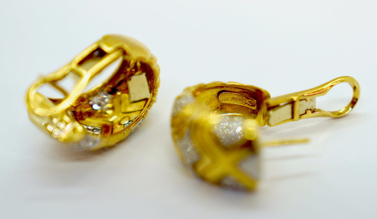 Wempe Ohrringe aus 18K Gelb- & Weißgold mit 0,7 ct Diamanten, 1992