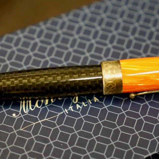 Montegrappa Miya Carbon Orange Fountain Pen ISMYT5FO 