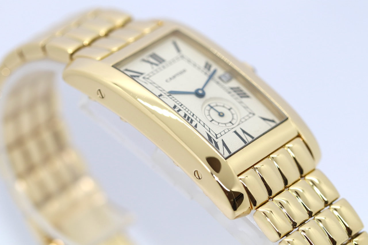 Cartier Tank Américaine Damenuhr 811904, 18 Karat Gelbgold, Quarz