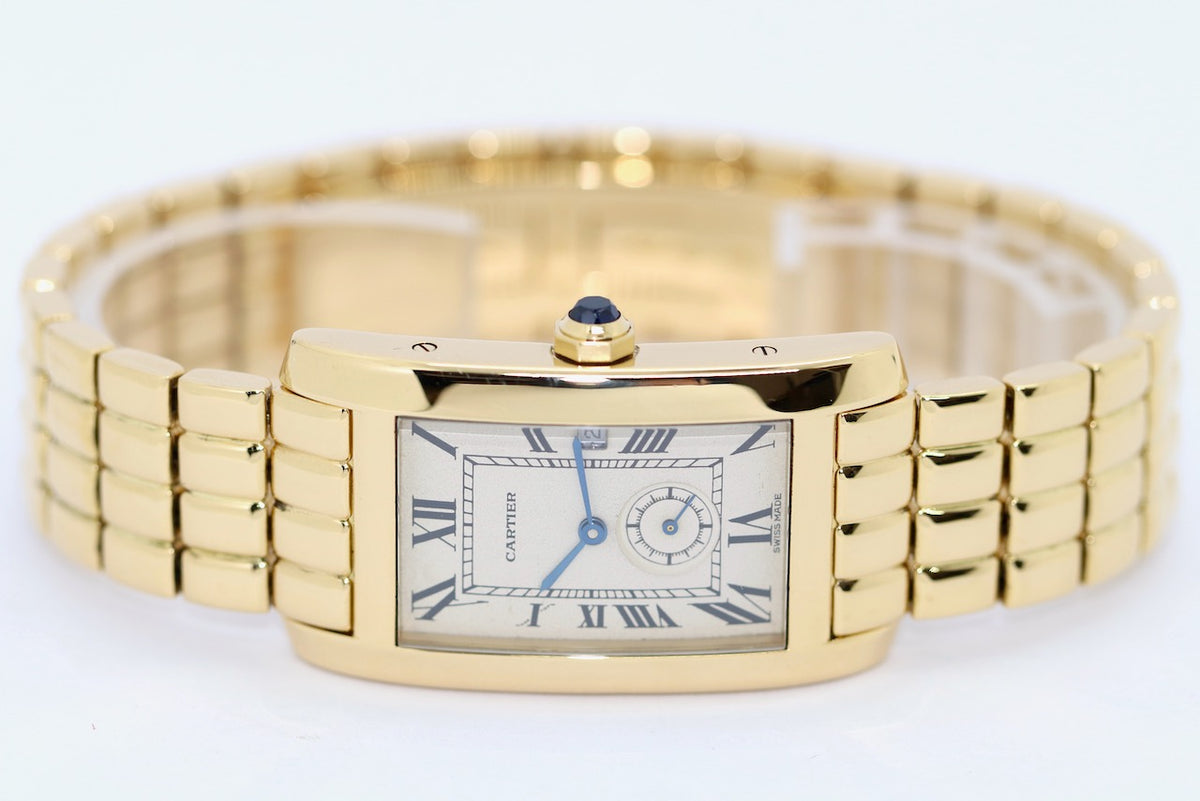 Cartier Tank Américaine Damenuhr 811904, 18 Karat Gelbgold, Quarz
