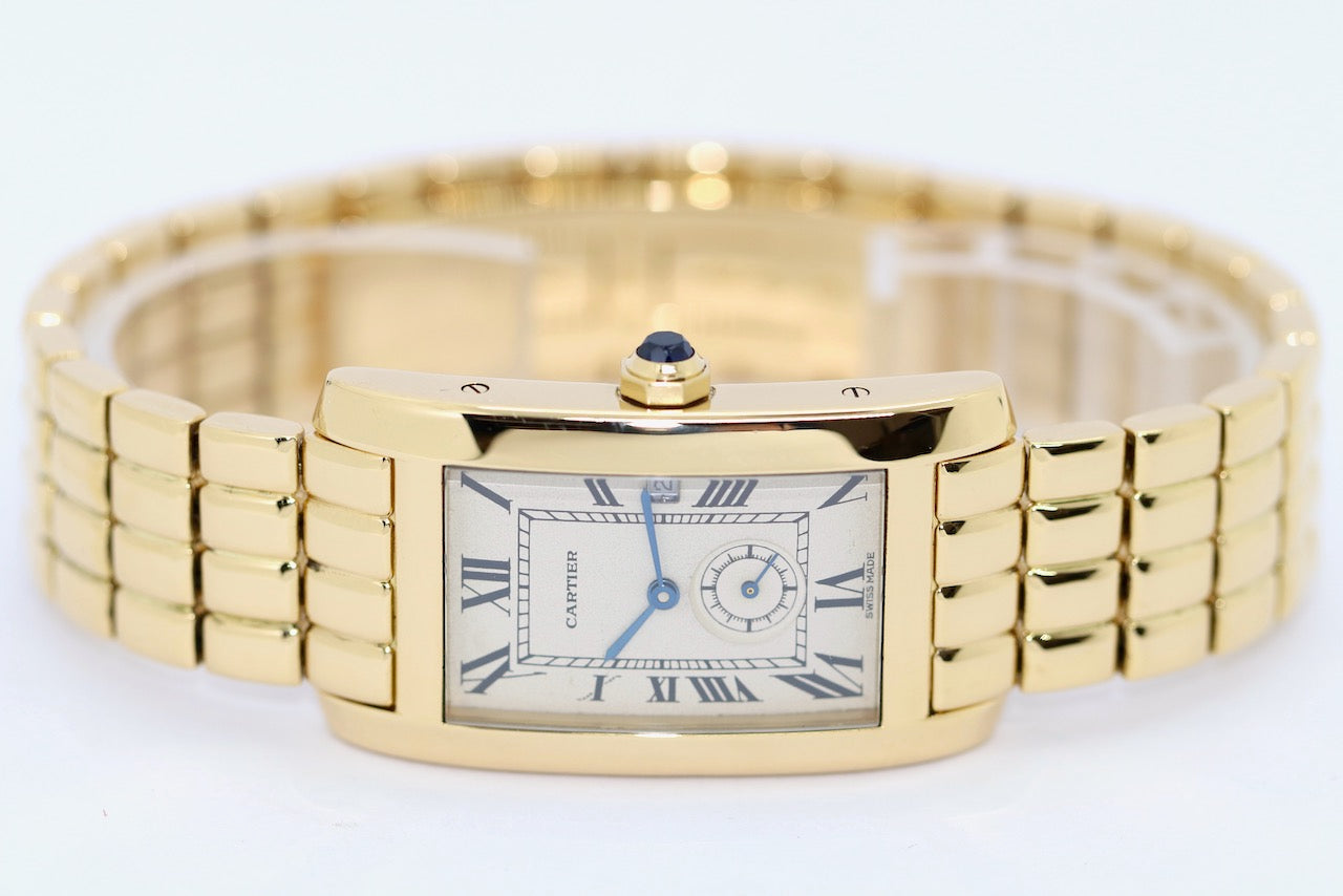 Cartier Tank Américaine Damenuhr 811904, 18 Karat Gelbgold, Quarz