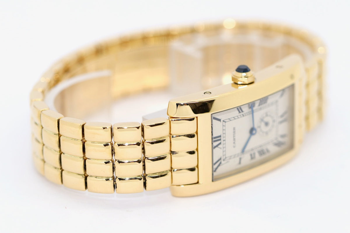 Cartier Tank Américaine Damenuhr 811904, 18 Karat Gelbgold, Quarz