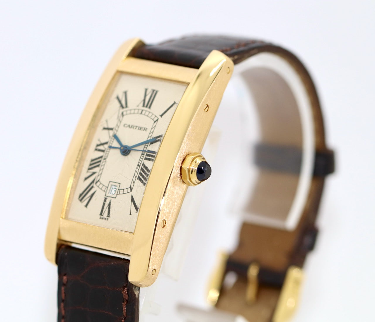 Cartier Tank Américaine Automatik Ref. 1725 Gelbgold Damenuhr