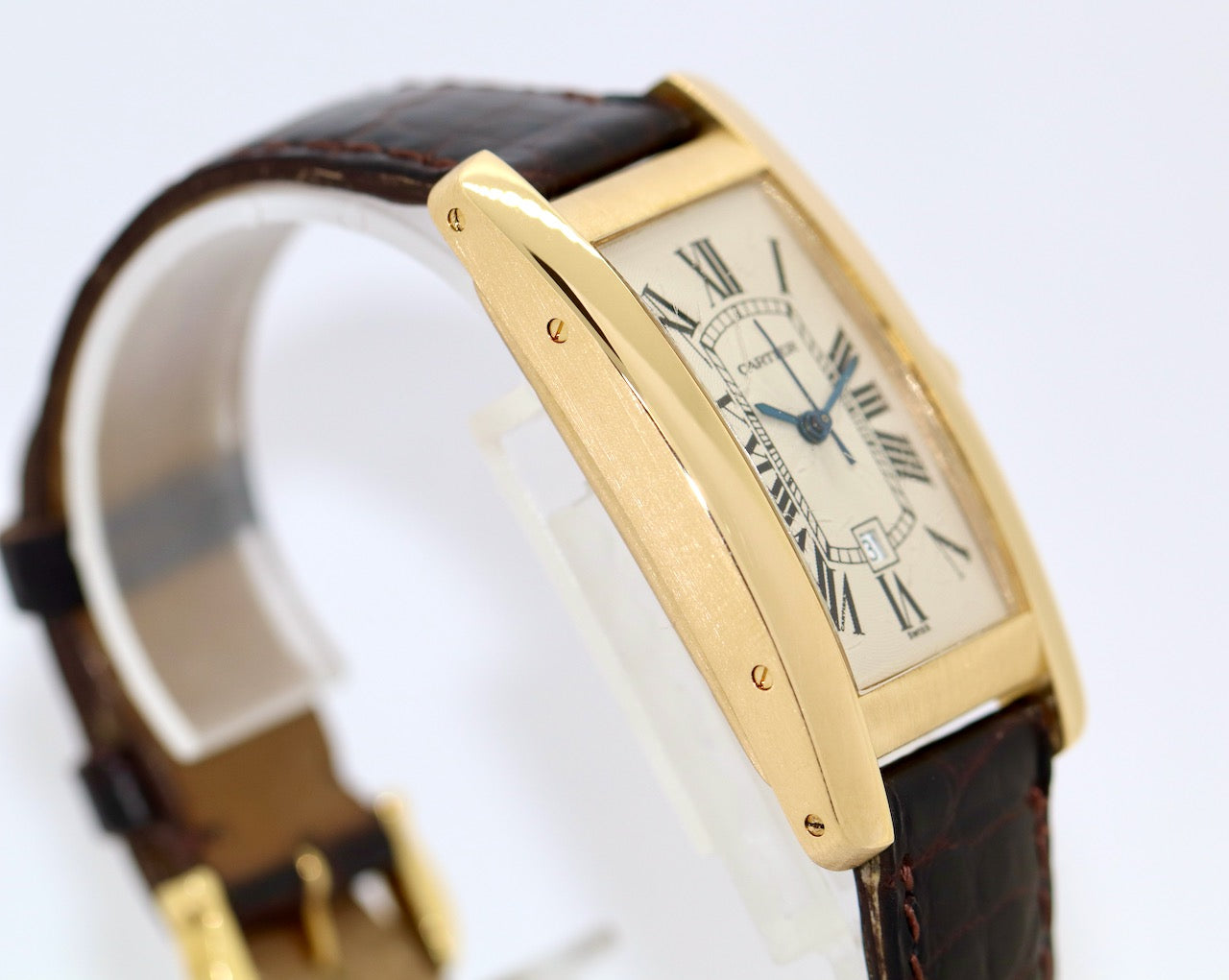Cartier Tank Américaine Automatik Ref. 1725 Gelbgold Damenuhr