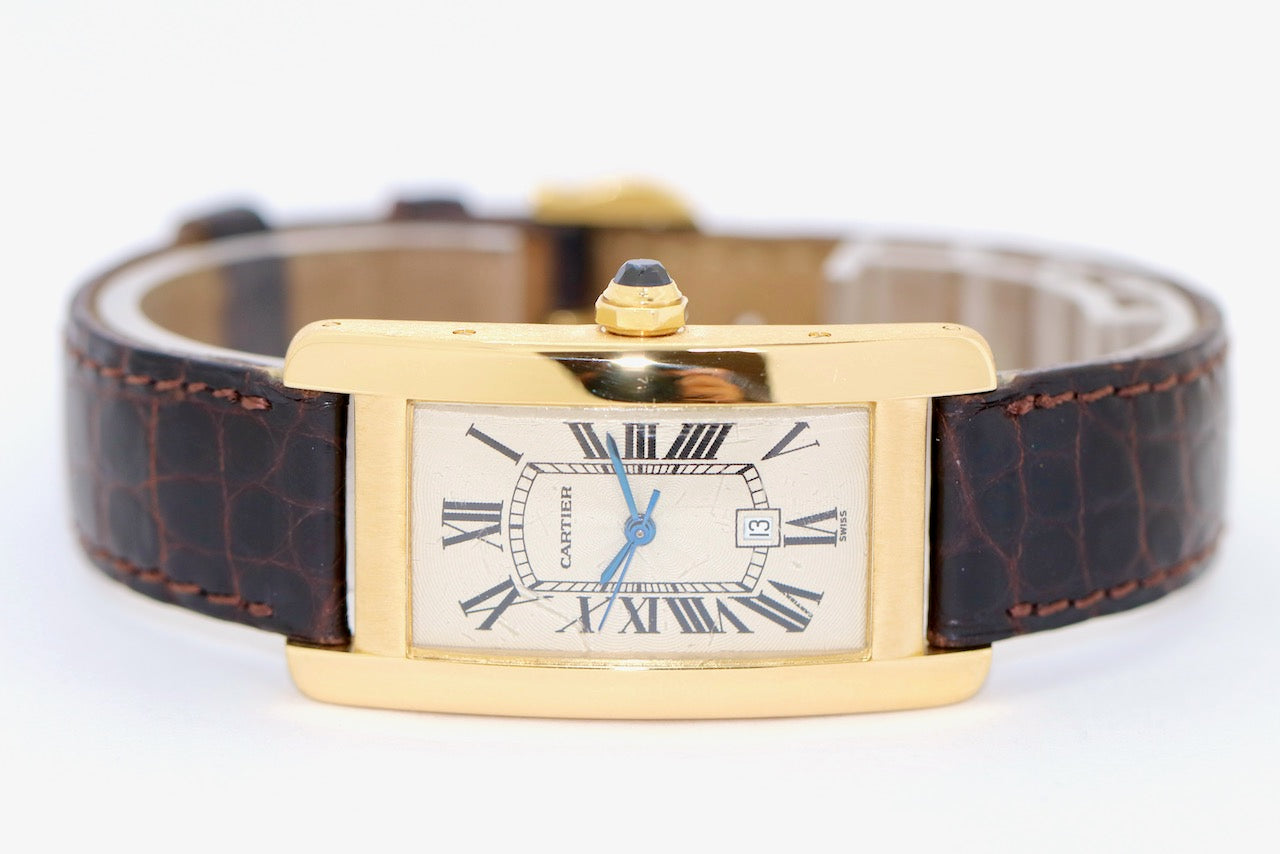 Cartier Tank Américaine Automatik Ref. 1725 Gelbgold Damenuhr