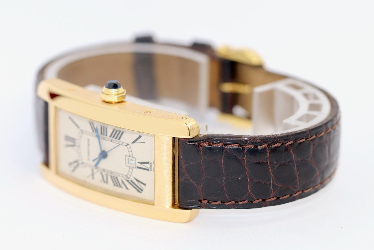 Cartier Tank Américaine Automatik Ref. 1725 Gelbgold Damenuhr