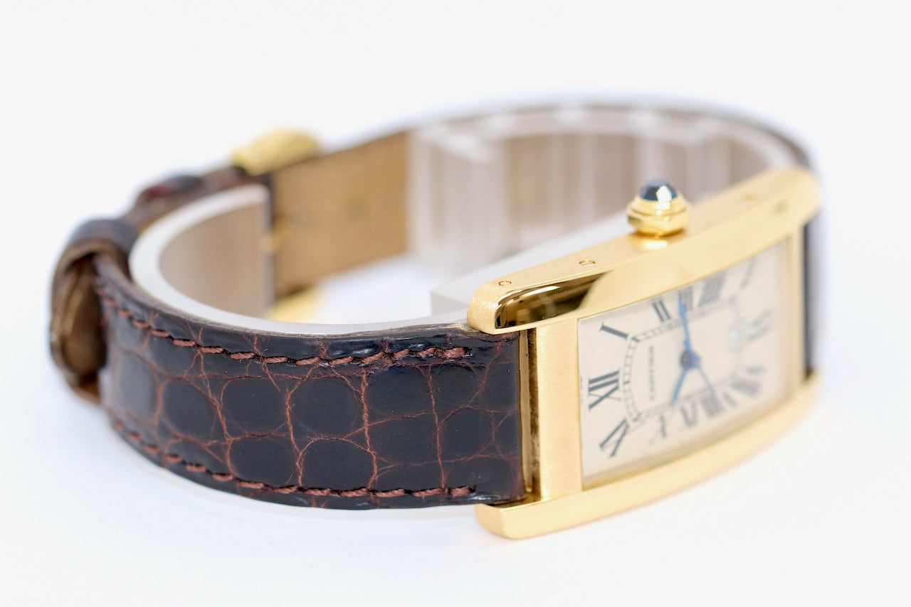 Cartier Tank Américaine Automatik Ref. 1725 Gelbgold Damenuhr