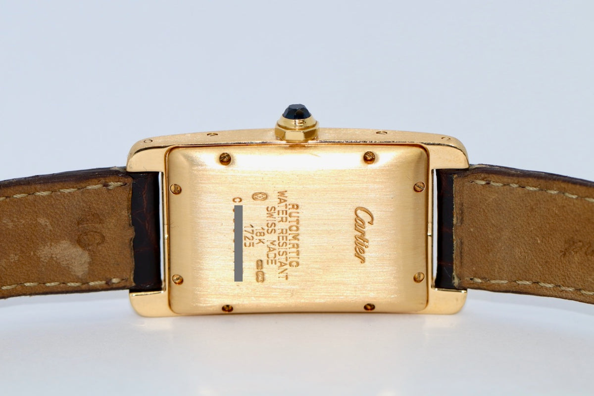 Cartier Tank Américaine Automatik Ref. 1725 Gelbgold Damenuhr