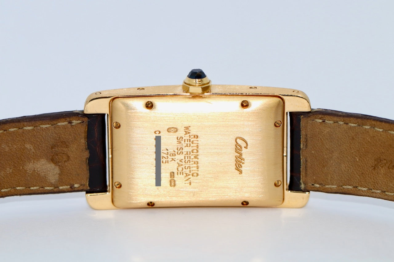Cartier Tank Américaine Automatik Ref. 1725 Gelbgold Damenuhr