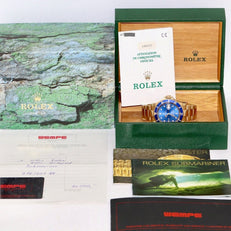 Rolex Submariner Date Gold 16618 Blau Vintage