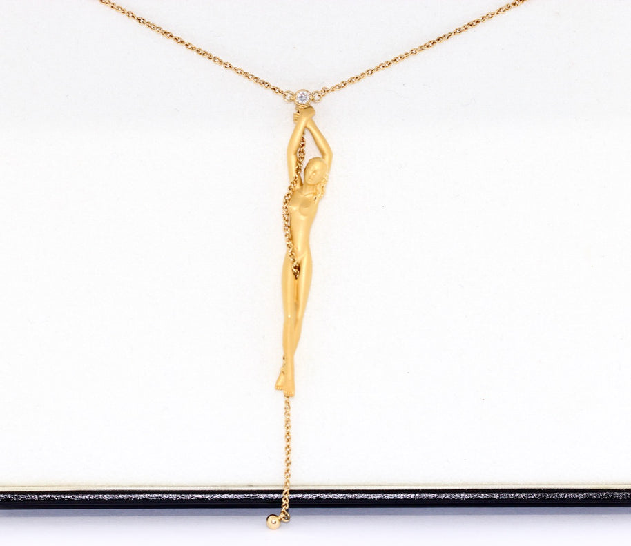 Carrera y Carrera Collier „Nude Woman“ Halskette aus 18K Gelbgold mit Diamant