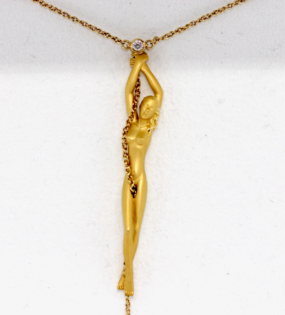 Carrera y Carrera Collier „Nude Woman“ Halskette aus 18K Gelbgold mit Diamant