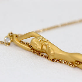 Carrera y Carrera Collier „Nude Woman“ Halskette aus 18K Gelbgold mit Diamant