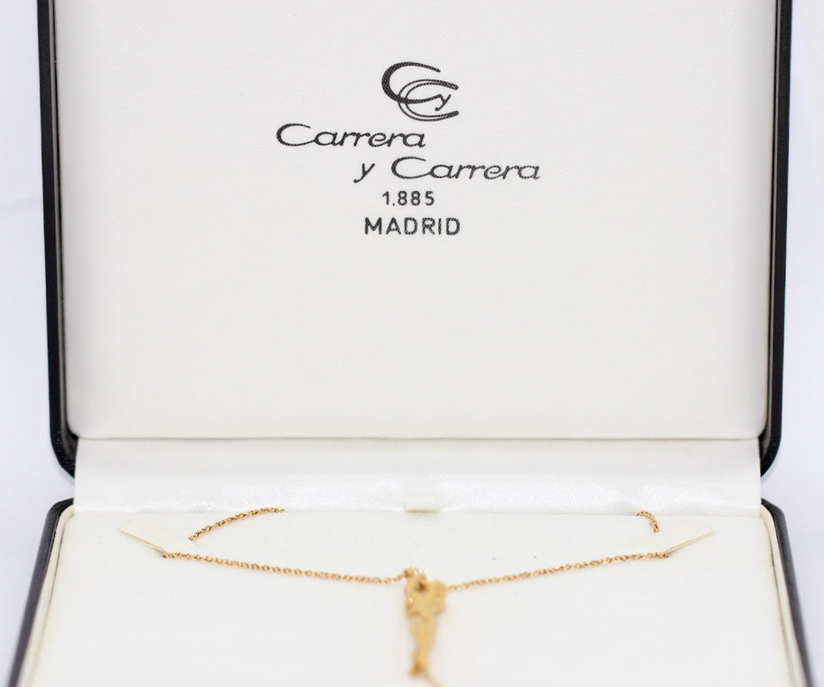 Carrera y Carrera Collier „Nude Woman“ Halskette aus 18K Gelbgold mit Diamant