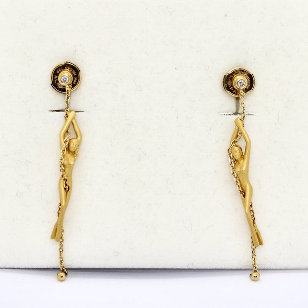 Carrera y Carrera Ohrringe „Nude Woman“ aus 18K Gelbgold mit Diamanten