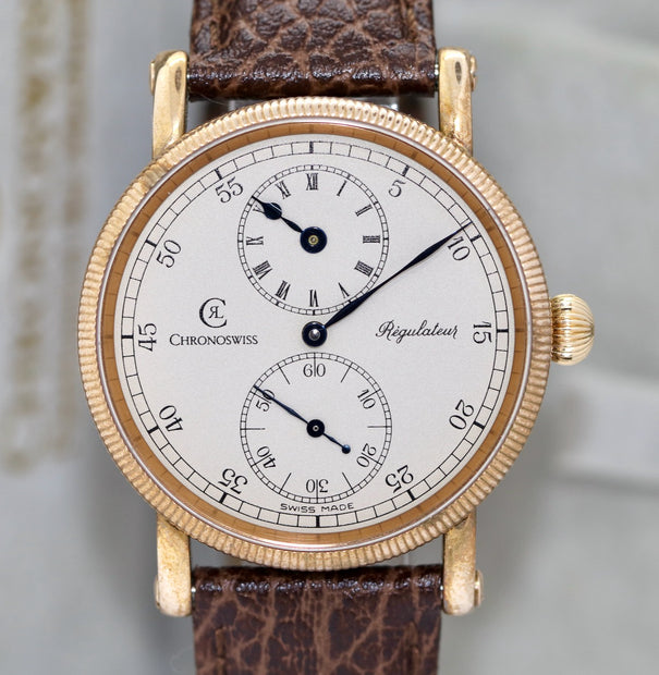 Chronoswiss Régulateur CH 6327 Bronze Armbanduhr Handaufzug