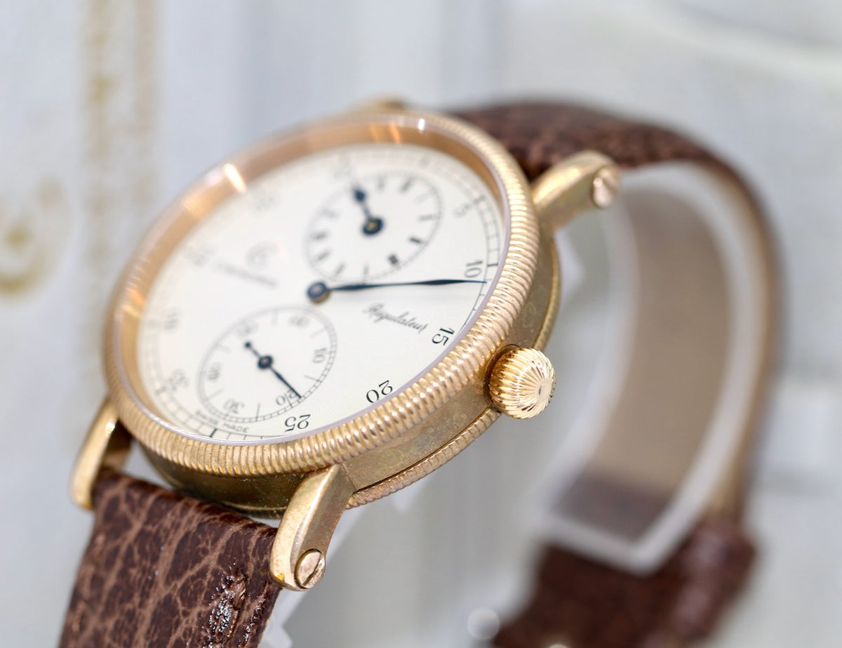 Chronoswiss Régulateur CH 6327 Bronze Armbanduhr Handaufzug
