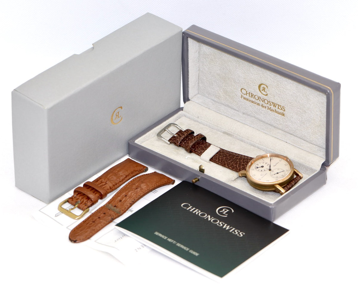 Chronoswiss Régulateur CH 6327 Bronze Armbanduhr Handaufzug
