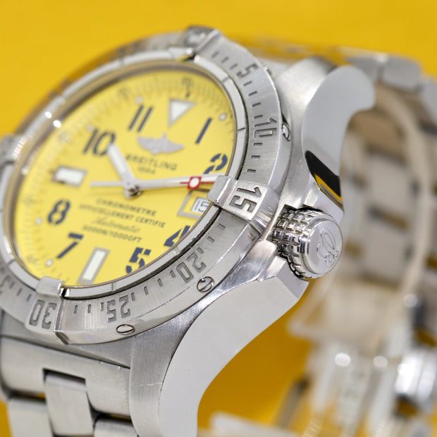 Breitling Avenger Seawolf 3000m A17330 Automatic Gelbes Zifferblatt