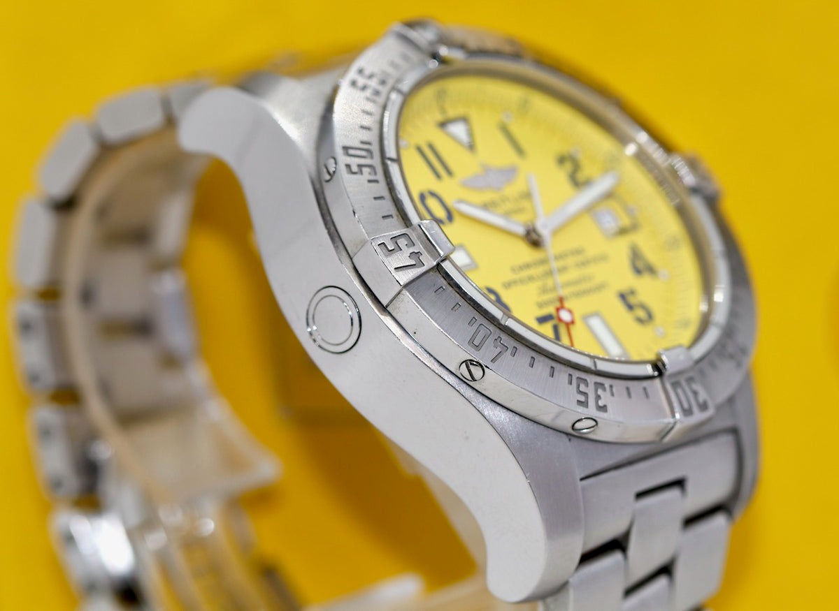 Breitling Avenger Seawolf 3000m A17330 Automatic Gelbes Zifferblatt