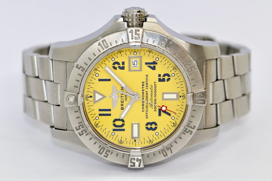 Breitling Avenger Seawolf 3000m A17330 Automatic Gelbes Zifferblatt