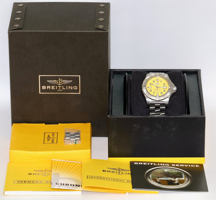 Breitling Avenger Seawolf 3000m A17330 Automatic Gelbes Zifferblatt