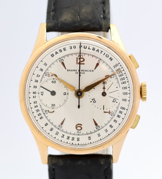 Baume & Mercier 18 Karat Gold Vintage Chronograph WEMPE Service